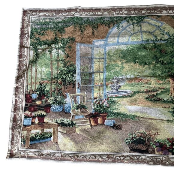 French Doors Tapestry Wall Hanging By Susan Colclough Arts Uniq 56x36 “ USA Made - Picture 2 of 6